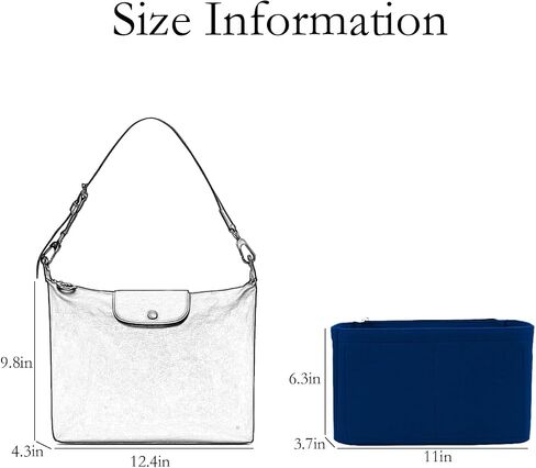 Handbag Purse Insert Organizer, Felt Purse Organizer With Zipper Pocks, Suitable for Crossbody Bags, Shoulder Bags, Handbags Bag Organizer (Black) in Saudi Arabia