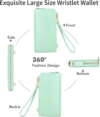 nuoku Wallet for Women Credit Card Holder Cell Phone Purse Sofa PU Leather Wallet with RFID Blocking Clutch Wristlet in Kuwait