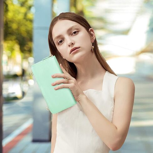 nuoku Wallet for Women Credit Card Holder Cell Phone Purse Sofa PU Leather Wallet with RFID Blocking Clutch Wristlet in Kuwait