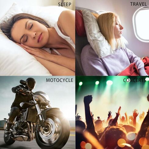 Ear Plugs for Noise Reduction NRR 33dB, Soft Silicone Ear Plugs for Sleeping Noise Cancelling, Concerts, Motorcycle, Travel & Noise Sensitivity, 8 Ear Tips in XS/S/M/L (Black) in Kuwait