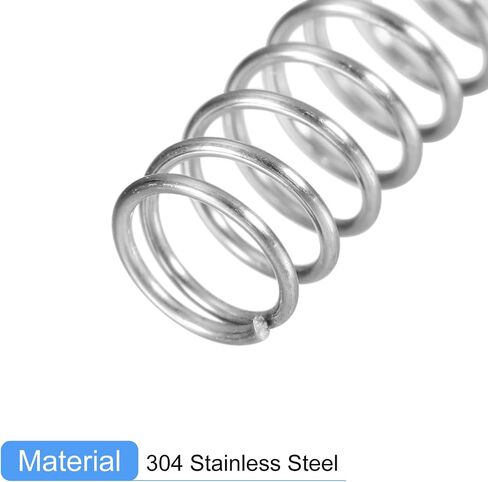 uxcell Compression Spring, 5Pcs 304 Stainless Steel, 4mm OD, 0.4mm Wire Size, 15mm Free Length, Silver Tone in Saudi Arabia