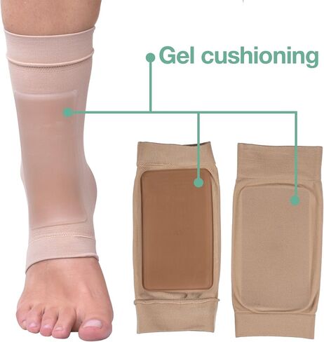 ZenToes Ankle Bone Protection Socks Malleolar Sleeves with Gel Pads for Boots, Skates, Splints, Braces - 1 Pair in Saudi Arabia