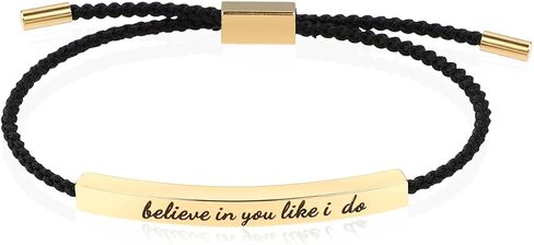Believe In You Like I Do Bracelet for Women Men, Handmade Braided Fashion Adjustable Wrap Stainless Steel Motivational Tube Bracelet Story Jewelry in Saudi Arabia