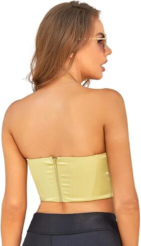 EverLove Women's Corset Crop Top Overbust Bustier Sleeveless Strapless Bodyshaper Camis in Saudi Arabia
