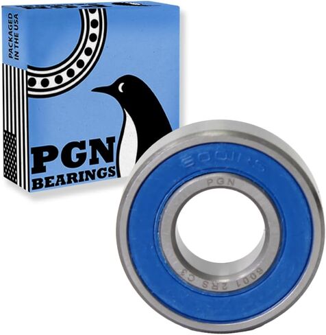 محمل PGN (10 عبوات) 6001-2RS - محمل كروي مختوم من الصلب الكروم المشحم - محامل 12x28x8 مم مع ختم مطاطي ودعم دورة في الدقيقة العالية in Saudi Arabia