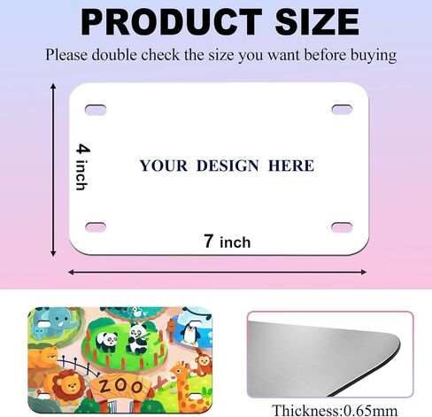 6"x3"10 Pcs Sublimation License Plate Blanks, Metal Aluminum Mini Heat Thermal Transfer Sheet DIY Picture, Custom License Plate Tag for Kids Toy Car, Bike (White) in Saudi Arabia