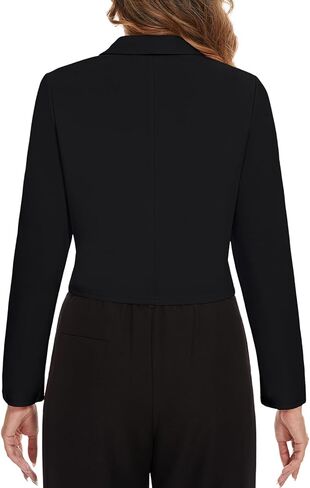 MINTLIMIT Women's Long Sleeve Cropped Blazer Lapel Collar Office Casual Blazers Button Open Front Business Work Suit Jacket in Saudi Arabia