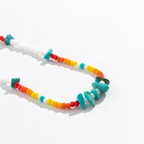 Colorful Beaded Necklace for Women Freshwater Beaded Pearl Choker Necklace for Women Y2K Trendy Pearl Necklace Boho Surfer Beach Necklace Summer Handmade Jewelry in Saudi Arabia