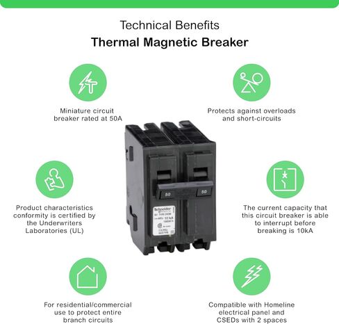 Square D - HOM250CP Circuit Breaker, Black in Saudi Arabia