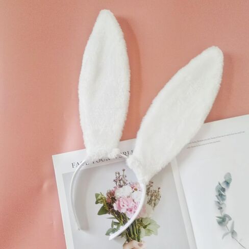 Furry Bunny Ears Headbands Rabbit Ear Headband for Party Prom Cosplay Headwear Costume Hair Accessories in Saudi Arabia