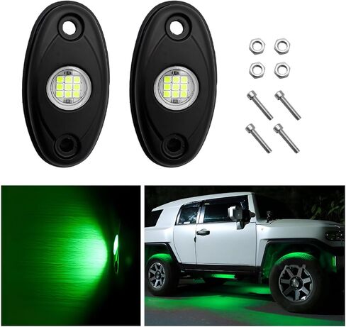 2 PCS LED Rock Lights, IP67 Waterproof Neon Trail Rig Lamp Lighting, High Brightness Underglow Fender Lights for Trucks SUV Off Road, Universal Car Accessories for Lighting (Blue) in Kuwait