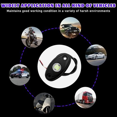 2 PCS LED Rock Lights, IP67 Waterproof Neon Trail Rig Lamp Lighting, High Brightness Underglow Fender Lights for Trucks SUV Off Road, Universal Car Accessories for Lighting (Blue) in Kuwait