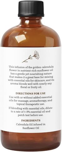 Calendula Oil - Premium Carrier Oil | Nourishing for Skin, Face, Body, Hair Revitalization | Hydrating, Vegan & Cruelty-Free, 1 Fl Oz in Kuwait