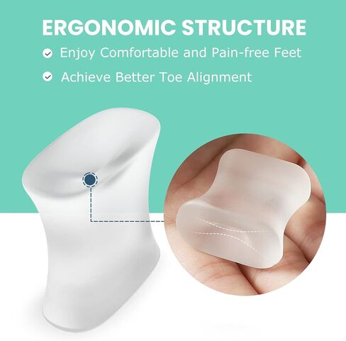 Welnove Upgraded Gel Toe Separators – 12-Pack Bunion Pads – Toe Spacers for Straightening Overlapping Toes, Bunions, Calluses – Soft Silicone Bunion Corrector for Men and Women in Saudi Arabia
