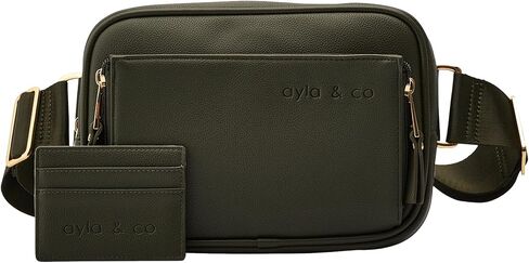 AYLA & CO Women's Fanny Pack Adjustable Belt Bag with Crossbody Style, Magnetic Pocket, Key Leash, and Charging Pocket, Regular Strap 32-46 Inch, Caffe in Saudi Arabia