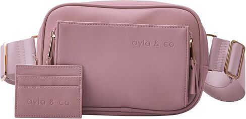 AYLA & CO Women's Fanny Pack Adjustable Belt Bag with Crossbody Style, Magnetic Pocket, Key Leash, and Charging Pocket, Regular Strap 32-46 Inch, Caffe in Saudi Arabia