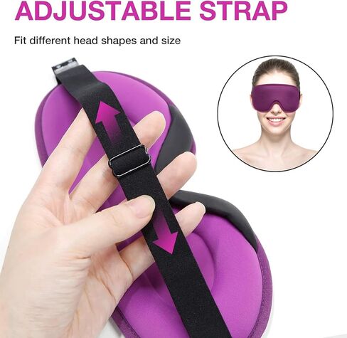 LYSIAN Sleep Eye Mask Men Women-3D Concave Comfortable Cooling Mask Blindfold for Adult Night Sleep Eyes Cover with Foam Ear Plugs for Sleeping, Yoga, Nap, Travel, Black in Kuwait