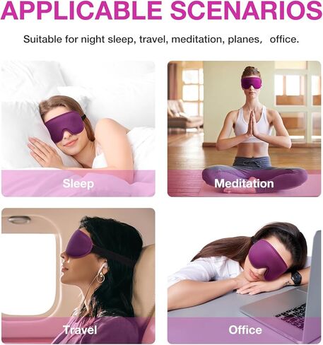LYSIAN Sleep Eye Mask Men Women-3D Concave Comfortable Cooling Mask Blindfold for Adult Night Sleep Eyes Cover with Foam Ear Plugs for Sleeping, Yoga, Nap, Travel, Black in Kuwait