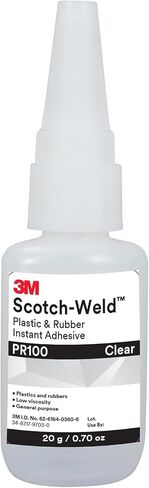 3M Scotch-Weld Plastic & Rubber Instant Adhesive PR100, Clear, Low Viscosity, Fast Handling Time and Cure, 20 g (0.07 fl oz) Bottle in Saudi Arabia
