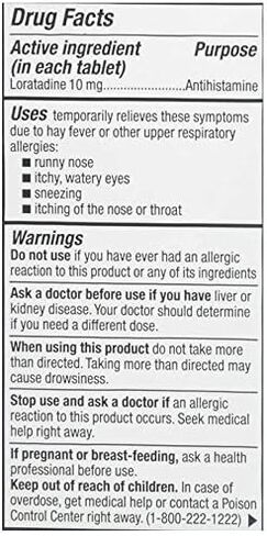 Allergy Relief , 24 Hour Allergy Relief , Loratadine 10mg Tab , 100 Tab in Kuwait