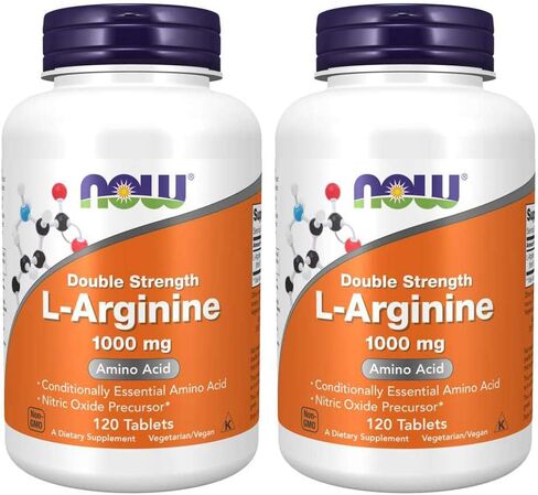 NOW L-Arginine 500 mg، 250 كبسولة نباتية (قد تختلف التعبئة والتغليف in Kuwait