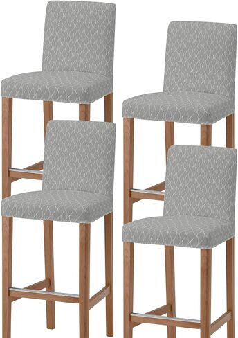 Stretch Bar Stool Covers, Farmhouse Decoration Teal Green Geometric Pattern Removable Counter Stool Pub Chair Covers Slipcover with Elastic Bands for Dining Room Set of 2 in Saudi Arabia