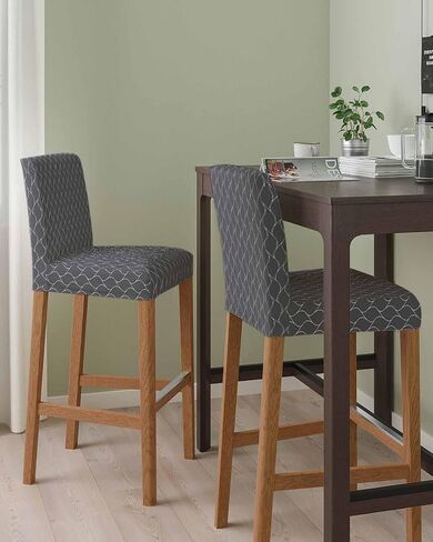 Stretch Bar Stool Covers, Farmhouse Decoration Teal Green Geometric Pattern Removable Counter Stool Pub Chair Covers Slipcover with Elastic Bands for Dining Room Set of 2 in Saudi Arabia