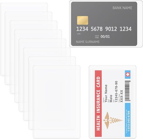 6 قطع من الأكمام الواقية لحامل بطاقات الرعاية الطبية الجديدة، محفظة من البولي فينيل كلوريد الشفاف الناعم لبطاقات الائتمان والعمل، سميكة شفافة مقاومة للماء بقياس 2.44 × 3.66 بوصة لبطاقة الضمان الاجتماعي لمعرف الترخيص in Kuwait