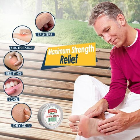 مرهم رسم مرهم أميش أوريجينز، 2 أونصة، لعلاج الغليان، مرهم سحب سريع المفعول بقوة قصوى للشظايا، لسعات النحل، كريم مضاد للحكة، تخفيف بلوط اللبلاب السام، صنع في الولايات المتحدة الأمريكية in Kuwait