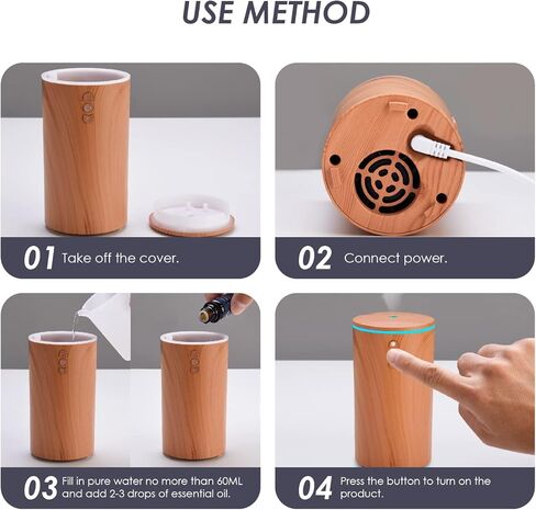 ناشر روائح السيارة، موزع روائح الزيوت العطرية USB بالموجات فوق الصوتية للسيارة، ناشر روائح العلاج العطري مع رذاذ متقطع/مستمر للمركبات المنزلية والسفر في المكتب (أسود) in Kuwait