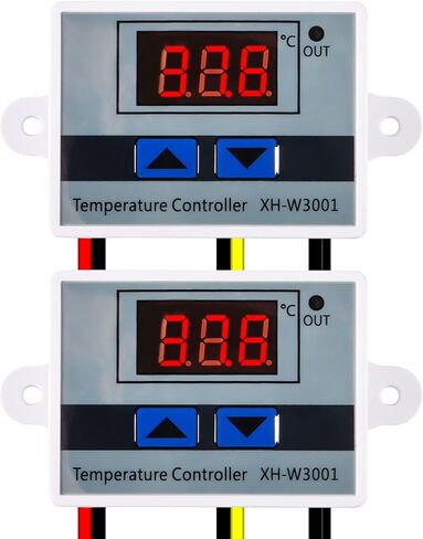 2 قطعة وحدة تحكم في درجة الحرارة LED الرقمية 24 فولت ترموستات رقمي مفتاح ترموستات إلكتروني مع مسبار مقاوم للماء قابل للبرمجة تسخين وتبريد XH-W3001 in Kuwait
