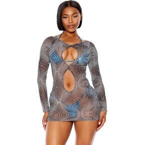Forplay Women's Ensenada Mesh Pool Mini Dress