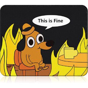 This is Fine Mouse Pad Gaming Mousepad Small Medium Computer Funny Dog Square Gamer Mini Portable Travel Office Laptop PC Thin Thick Desk Mousepads for Girl Kids Women Men MP-016