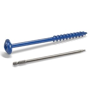 LIONMAX Pocket Hole Screws #8 x 2-1/2 Inch, 400PCS Pocket Screws with Weather Resistant Coated for Outdoor Use, Coarse Thread, Square Drive, Self Tapping, 150MM Drive Bit Included