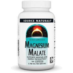 Source Naturals Magnesium Malate, Supports Muscles and Energy*, 3,750 MG per Serving - 90 Tablets