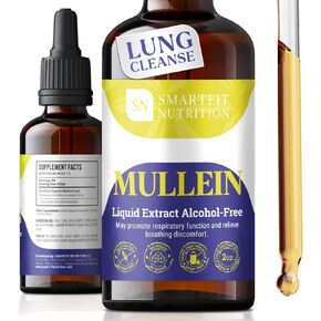 Mullein - Mullein Leaf Extract - Lung Cleanse - Mullein Drops - Organic Mullein Supplement for Respiratory System Support & Healthy Mucous Membranes - Verbascum Densiflorum for Quit Smoking Aid - 2 oz