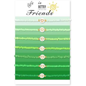 7pcs Friendship Bracelets Beaded Bracelets Cute Heishi Surfer Clay Bead Bracelets Set for Women Girls Preppy Stretch Layering Stackable Boho Disc Y2K Aesthetic Summer Beach Jewelry