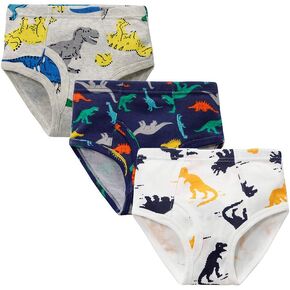 Dohaeris Boys Boxer Briefs Set of 5 Cotton Soft Panties Toddler Kids 3 pcs pack Briefs Multipack