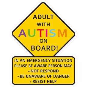 2 pcs Child with Autism Awareness - 5 inches - Car Truck Decal Sticker. Alert Responders by STICKY DUDE