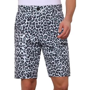 Lars Amadeus Animal Pattern Shorts for Men's Summer Regular Fit Flat Front Animal Print Shorts