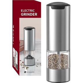 Battery Operated Electric Pepper or Salt Grinder Mill Black Pepper Salt Mill With Adjustable Grinder Gravity Automatic Salt Grinders Refillable One Hand Operation (1 Piece,black)