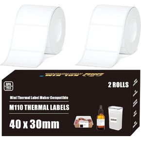 M120 Labels, FNSKU 2" x 1" UPC Barcode Labels Address Labels Compitable for Phomemo Label Printer M110 M220 M200 M120 M221 Print Master Labels Refill SUPVAN T50m Pro CLABEL 221B 50x25 mm 2 Rolls White