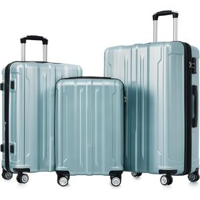 3-Pieces/Set Hardside Luggage Sets Expandable Luggages Spinner Suitcase With TSA Lock Lightweight Carry On Luggage 20inch 24inch 28inch For Women Men light green One size in Kuwait
