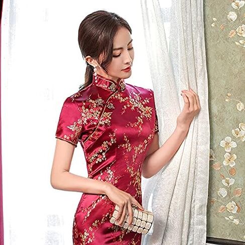 Qipao Dress Cheongsam for Women with UME Floral Pattern Embroidery Chinese Dresses Upgraded in Kuwait