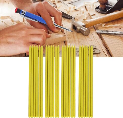 24Pcs HB Solid Carpenter Pencil Refill Set Long Lasting 2.8mm Graphite Mechanical Deep Hole Woodworking Pencil Refill for Repairman Designer Drawings (Red) in Saudi Arabia