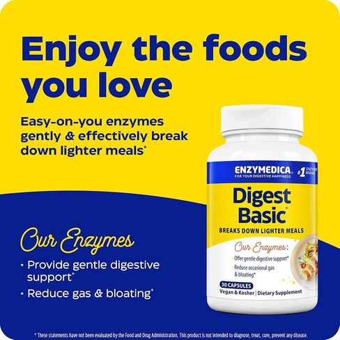 Enzymedica - Digest Basic, Essential Full Spectrum Digestive Enzymes, 30 Count in Saudi Arabia
