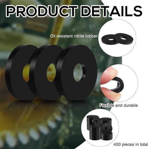 Fabbay 200 Pcs Oil Resistant Neoprene Rubber Washers 1/2 Inch OD x 3/16 Inch ID x 1/16 Inch Thickness Small Rubber Gasket Sealing Rubber Washers for Screws in Saudi Arabia
