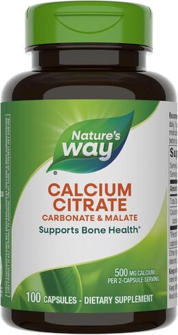 Nature's Way Calcium Citrate, Carbonate and Malate, Supports Bone Health*, 100 Capsules (Packaging May Vary) in Kuwait