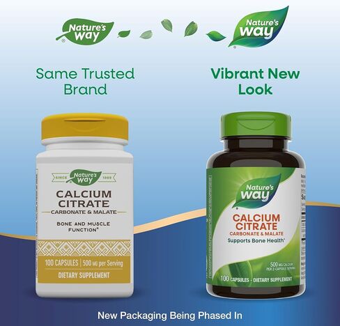Nature's Way Calcium Citrate, Carbonate and Malate, Supports Bone Health*, 100 Capsules (Packaging May Vary) in Kuwait