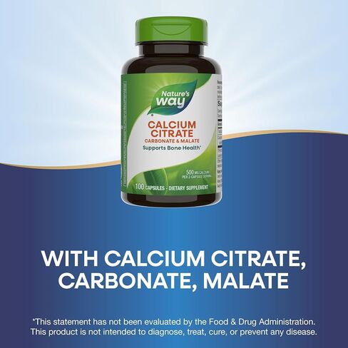 Nature's Way Calcium Citrate, Carbonate and Malate, Supports Bone Health*, 100 Capsules (Packaging May Vary) in Kuwait